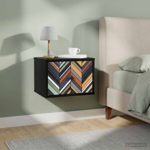 vidaXL Wandkastje OMMEN 2 st Zwart eiken 36 x 33 x 25 cm Bewerkt hout