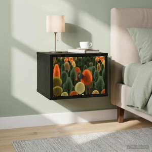 vidaXL Wandkastje ZAANDAM Zwart eiken 36 x 33 x 25 cm Bewerkt hout