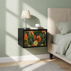 vidaXL Wandkastje ZAANDAM 2 st Zwart eiken 36 x 33 x 25 cm