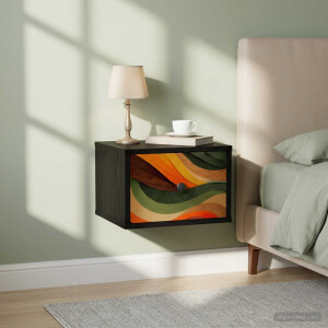 vidaXL Wandkastje BONN Zwart eiken 36 x 33 x 25 cm Bewerkt hout