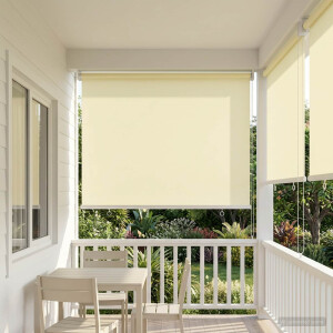 vidaXL Rolgordijn UV-bescherming Crèmekleurig 60 x 230 cm Polyester