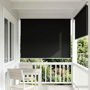 vidaXL Rolgordijn UV-bescherming Zwart 100 x 230 cm Polyester