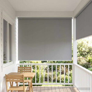 vidaXL Rolgordijn UV-bescherming Lichtgrijs 180 x 140 cm Polyester