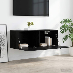 vidaXL Wandkast Zwart eiken 100 x 36,5 x 35 cm Bewerkt hout