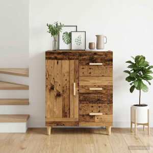 vidaXL Dressoir Oud hout 69,5 x 34 x 90 cm Bewerkt hout