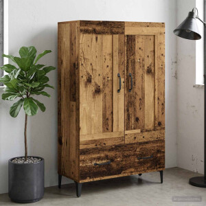 vidaXL Hoge kast Oud hout 70 x 31 x 115 cm Bewerkt hout
