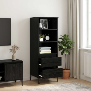 vidaXL Hoge kast Zwart eiken 40 x 36 x 110 cm Bewerkt hout