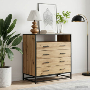 vidaXL Ladenkast 4-Lade Artisanaal eiken 70 x 41 x 83,5 cm