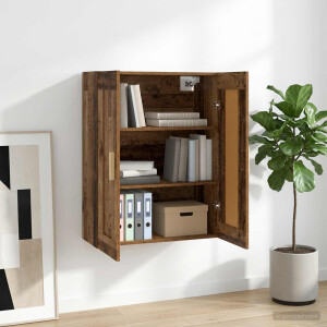 vidaXL Wandkast Muurmontage Oud hout 69,5 x 34 x 90 cm Bewerkt hout