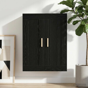 vidaXL Wandkast Muurmontage Zwart eiken 69,5 x 34 x 90 cm Bewerkt hout