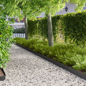 vidaXL Tuinrand 50 st 103 x 15 cm metaal Zwart