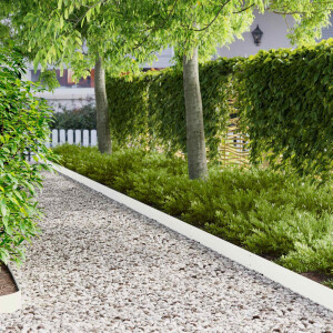 vidaXL Tuinrand 30 st 103 x 15 cm metaal Wit