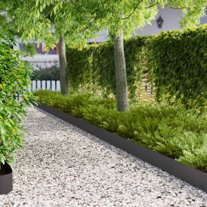 vidaXL Tuinrand 20 st 103 x 20 cm metaal Zwart