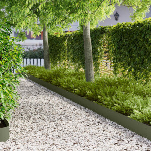 vidaXL Tuinrand 10 st 103 x 20 cm metaal Olijfgroen