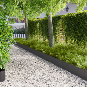 vidaXL Tuinrand 20 st 103 x 25 cm metaal Zwart