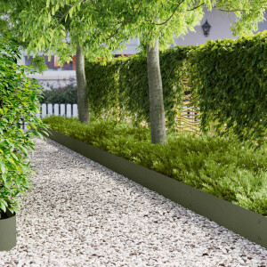 vidaXL Tuinrand 10 st 103 x 25 cm metaal Olijfgroen