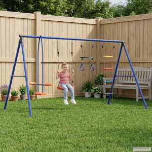 vidaXL Buiten Schommelset Meerkleurig 330 x 185 x 185 cm Staal en PE