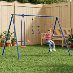 vidaXL Buiten Schommelset Meerkleurig 263 x 185 x 185 cm Staal en PE