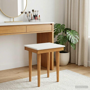 vidaXL Henktafel Kruk FAUSKE Wit 40 x 33 x 45 cm Massief grenenhout