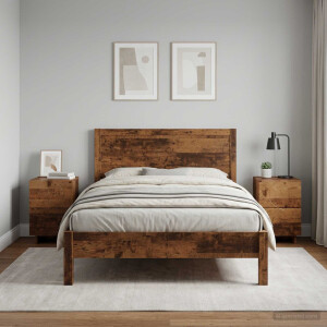 vidaXL Nachtkastje 2 st Eikenhout 33,5 x 34,5 x 50 cm Bewerkt hout
