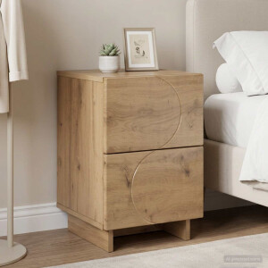 vidaXL Nachtkastje Artisanaal eiken 33,5 x 34,5 x 50 cm Bewerkt hout