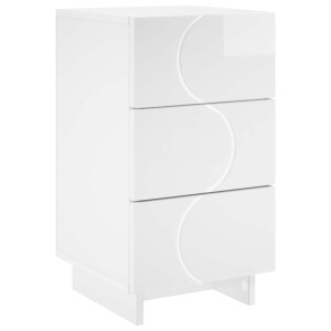 vidaXL Nachtkastje Hoogglans Wit 33,5 x 34,5 x 60 cm Bewerkt hout