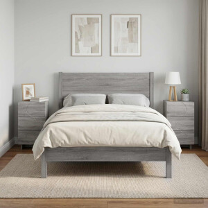 vidaXL Nachtkastje 2 pcs Grijs Sonoma 33,5 x 34,5 x 60 cm Bewerkt hout