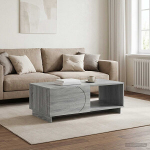 vidaXL Salontafel Grijs Sonoma 95 x 50,5 x 35 cm Bewerkt hout