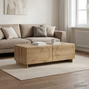 vidaXL Salontafel Artisanaal eiken 102 x 50,5 x 35 cm Bewerkt hout