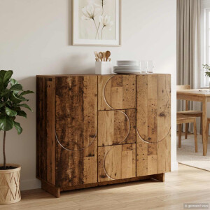 vidaXL Dressoir Oud hout 85,5 x 31 x 75 cm Bewerkt hout