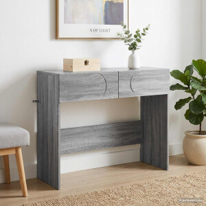 vidaXL Consoletafel Grijs Sonoma 96,5 x 38 x 75 cm Bewerkt hout