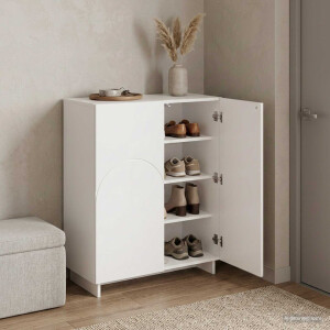 vidaXL Schoenenkast 73 x 38 x 87,5 cm Bewerkt hout Hoogglans Wit