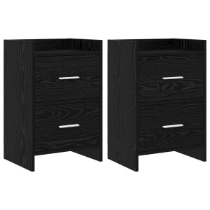 vidaXL Nachtkastjes 2 st Zwart eiken 40 x 30 x 60 cm Bewerkt hout