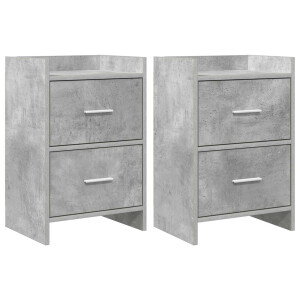 vidaXL Nachtkastjes 2 st Betongrijs 40 x 30 x 60 cm Bewerkt hout