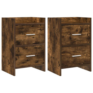 vidaXL Nachtkastjes 2 st Gerookt eiken 40 x 30 x 60 cm Bewerkt hout