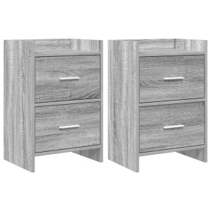 vidaXL Nachtkastjes 2 st Grijs Sonoma 40 x 30 x 60 cm Bewerkt hout