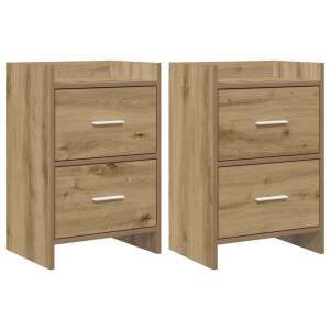 vidaXL Nachtkastjes 2 st Artisanaal eiken 40 x 30 x 60 cm Bewerkt hout