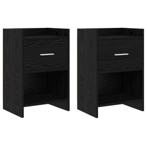 vidaXL Nachtkastjes 2 st Zwart eiken 40 x 30 x 60 cm Bewerkt hout