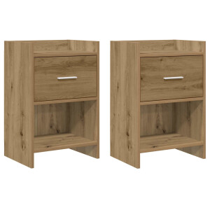 vidaXL Nachtkastjes 2 st Artisanaal eiken 40 x 30 x 60 cm Bewerkt hout