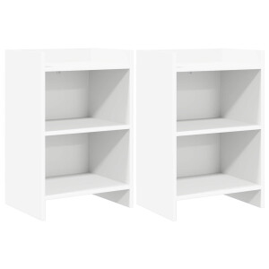 vidaXL Nachtkastjes 2 st Wit 40 x 30 x 60 cm Bewerkt hout
