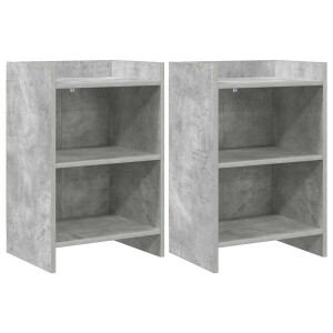 vidaXL Nachtkastjes 2 st Betongrijs 40 x 30 x 60 cm Bewerkt hout