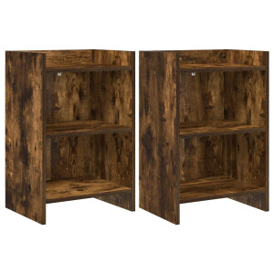 vidaXL Nachtkastjes 2 st Gerookt eiken 40 x 30 x 60 cm Bewerkt hout