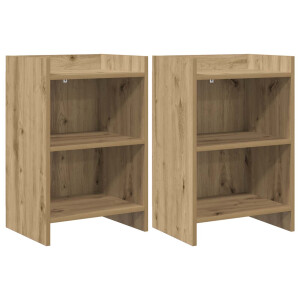 vidaXL Nachtkastjes 2 st Artisanaal eiken 40 x 30 x 60 cm Bewerkt hout