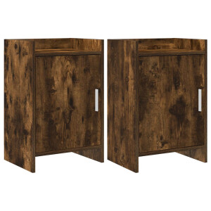 vidaXL Nachtkastjes 2 st Gerookt eiken 40 x 30 x 60 cm Bewerkt hout