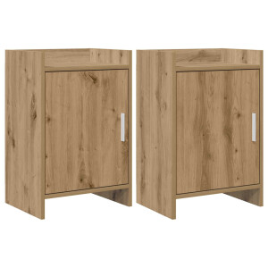 vidaXL Nachtkastjes 2 st Artisanaal eiken 40 x 30 x 60 cm Bewerkt hout