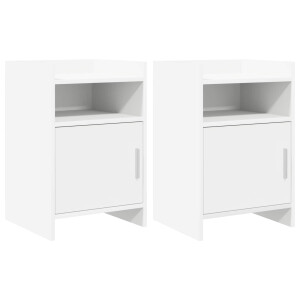 vidaXL Nachtkastjes 2 st Wit 40 x 36 x 60 cm Bewerkt hout