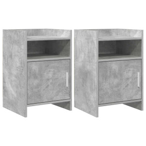 vidaXL Nachtkastjes 2 st Betongrijs 40 x 36 x 60 cm Bewerkt hout