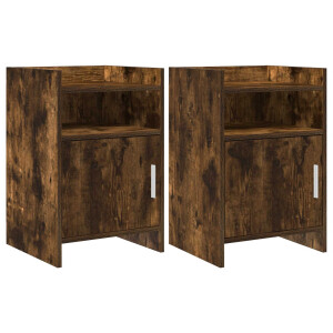 vidaXL Nachtkastjes 2 st Gerookt eiken 40 x 36 x 60 cm Bewerkt hout
