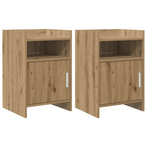 vidaXL Nachtkastjes 2 st Artisanaal eiken 40 x 36 x 60 cm Bewerkt hout