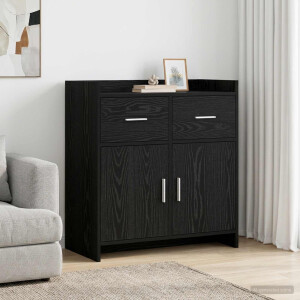vidaXL Dressoir Zwart eiken 75 x 36 x 80 cm Bewerkt hout
